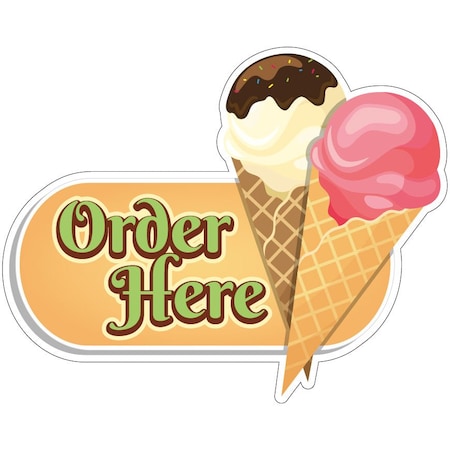 Ice Cream Order Here Decal Concession Stand Food Truck Sticker